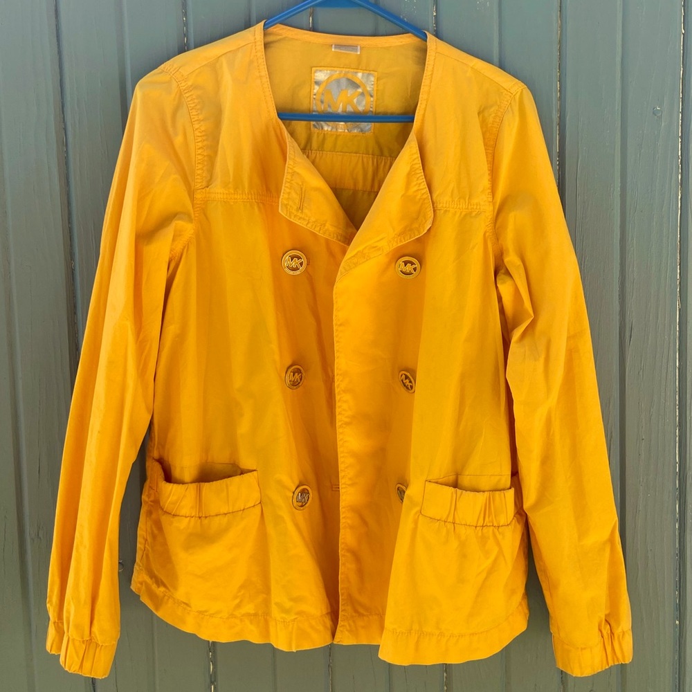 Yellow Michael Kors Pea Coat Rain Jacket